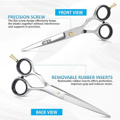 GTEX Professional 6.5 Inch Hair Scissors - Super Sharp Barber Shears for Precision Cutting
