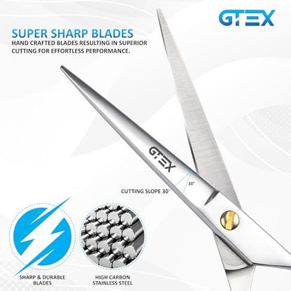 GTEX Professional 6.5 Inch Hair Scissors - Super Sharp Barber Shears for Precision Cutting
