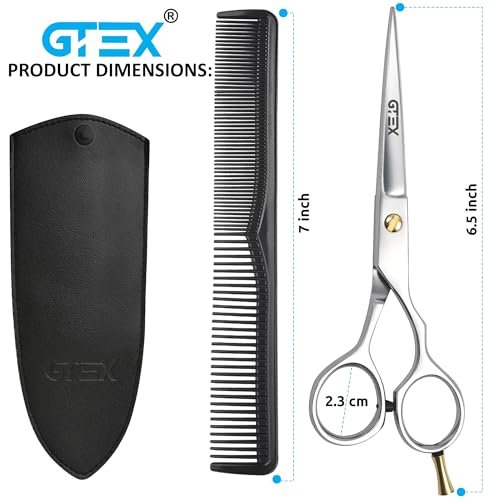 GTEX Professional 6.5 Inch Hair Scissors - Super Sharp Barber Shears for Precision Cutting - görsel 14