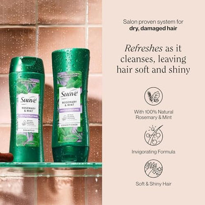 Suave Rosemary & Mint Shampoo and Conditioner Set – Invigorating Frizz Control for Soft, Shiny Hair – 12.6 oz Each Avelisse