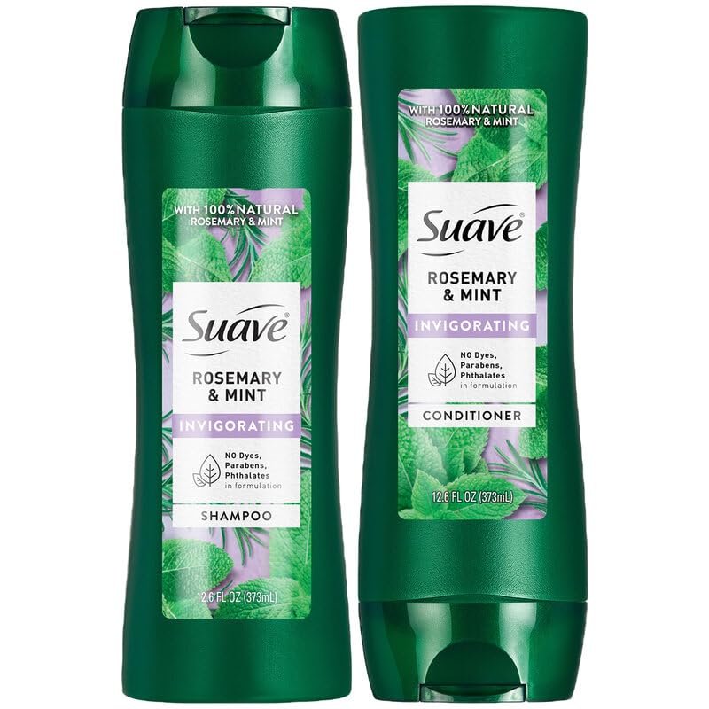 Suave Rosemary & Mint Shampoo and Conditioner Set – Invigorating Frizz Control for Soft, Shiny Hair – 12.6 oz Each Avelisse