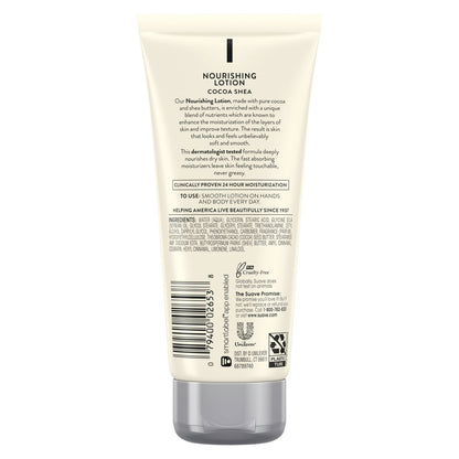Suave Nourishing Hand & Body Lotion, Cocoa Butter & Shea, 3 oz (Pack of 3) - 24H Moisture for Extremely Dry Skin