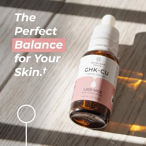 Neurogan GHK-Cu Copper Peptide Neck & Face Serum 1,200mcg – Anti-Aging Firming Serum for Wrinkles & Skin Repair (1 oz) Avelisse