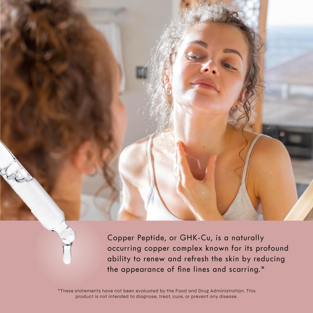 Neurogan GHK-Cu Copper Peptide Neck & Face Serum 1,200mcg – Anti-Aging Firming Serum for Wrinkles & Skin Repair (1 oz) Avelisse