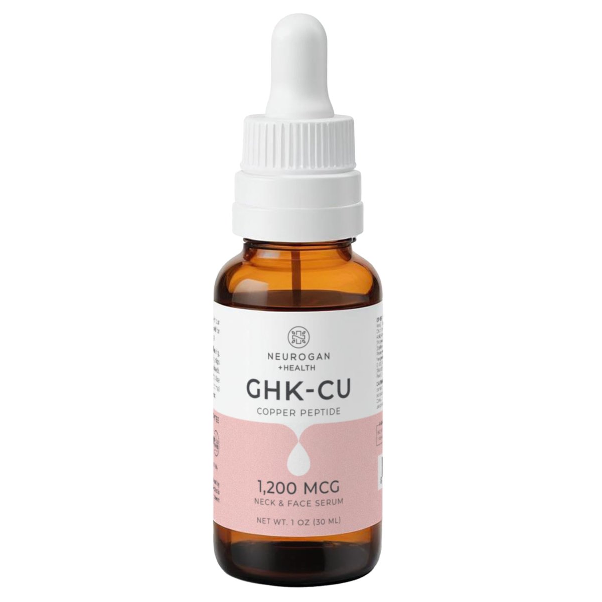 Neurogan GHK-Cu Copper Peptide Neck & Face Serum 1,200mcg – Anti-Aging Firming Serum for Wrinkles & Skin Repair (1 oz) Avelisse