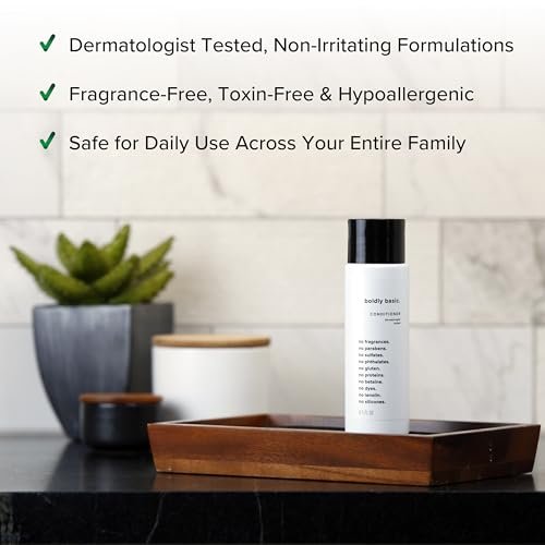 Boldly Basic Fragrance Free Conditioner - Unscented, Hypoallergenic & Non-Comedogenic for Sensitive Skin - 8.5 Fl Oz Avelisse