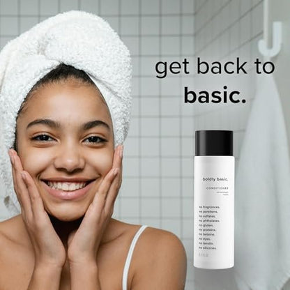 Boldly Basic Fragrance Free Conditioner - Unscented, Hypoallergenic & Non-Comedogenic for Sensitive Skin - 8.5 Fl Oz Avelisse