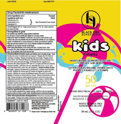 Black Girl Sunscreen Kids SPF 50 Lotion for Face & Body – No White Cast, Water Resistant 80 Minutes, Melanin Rich Skin, 6 fl oz