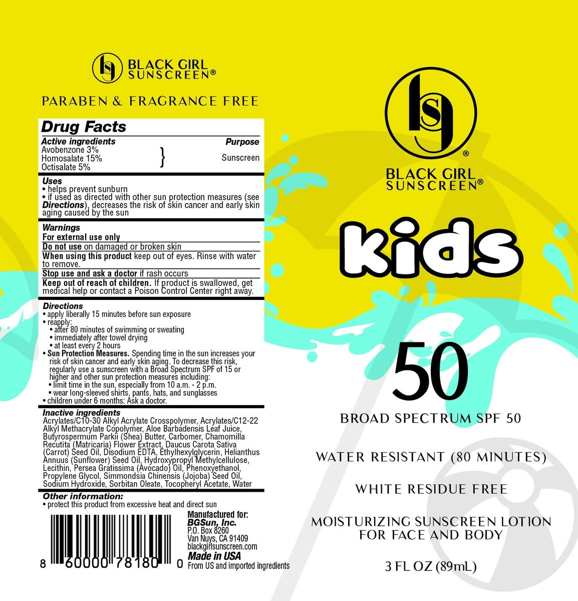 Black Girl Sunscreen Kids SPF 50 Lotion for Face & Body – No White Cast, Water Resistant 80 Minutes, Melanin Rich Skin, 6 fl oz - görsel 14