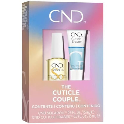 CND Cuticle Couple: SolarOil & Cuticle Eraser - Natural Blend Oils, Moisturizes and Conditions, Gentle Exfoliator, 0.5 fl oz Avelisse