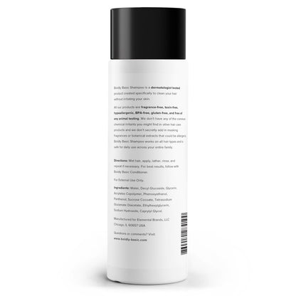 Boldly Basic Fragrance Free Shampoo - Gentle Unscented Shampoo for Sensitive Skin - Dermatologist Tested, Hypoallergenic, Non Comedogenic - No Sulfates, Parabens, or Gluten - 8.5 Fl Oz Avelisse