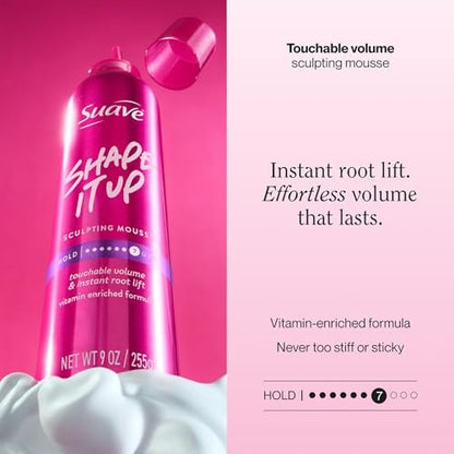 Suave Extra Hold Mousse for Curly Hair, Wavy, All Hair Types, Moisturizing & Nourishing, Foam, Scented 9 oz (Pack of 2) Avelisse
