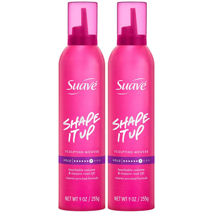 Suave Extra Hold Mousse for Curly Hair, Wavy, All Hair Types, Moisturizing & Nourishing, Foam, Scented 9 oz (Pack of 2) Avelisse
