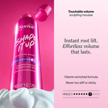 Suave Extra Hold Mousse for Curly Hair, Wavy, All Hair Types, Moisturizing & Nourishing, Foam, Scented 9 oz (Pack of 2) Avelisse