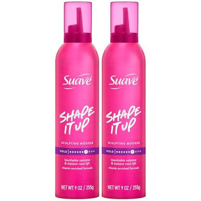 Suave Extra Hold Mousse for Curly Hair, Wavy, All Hair Types, Moisturizing & Nourishing, Foam, Scented 9 oz (Pack of 2) Avelisse