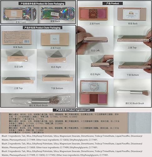 3 Color Matte Pink Blush Palette with Brush – Long Lasting Cheek Makeup, Light & Smooth Blush Powder for Face Beauty - görsel 18
