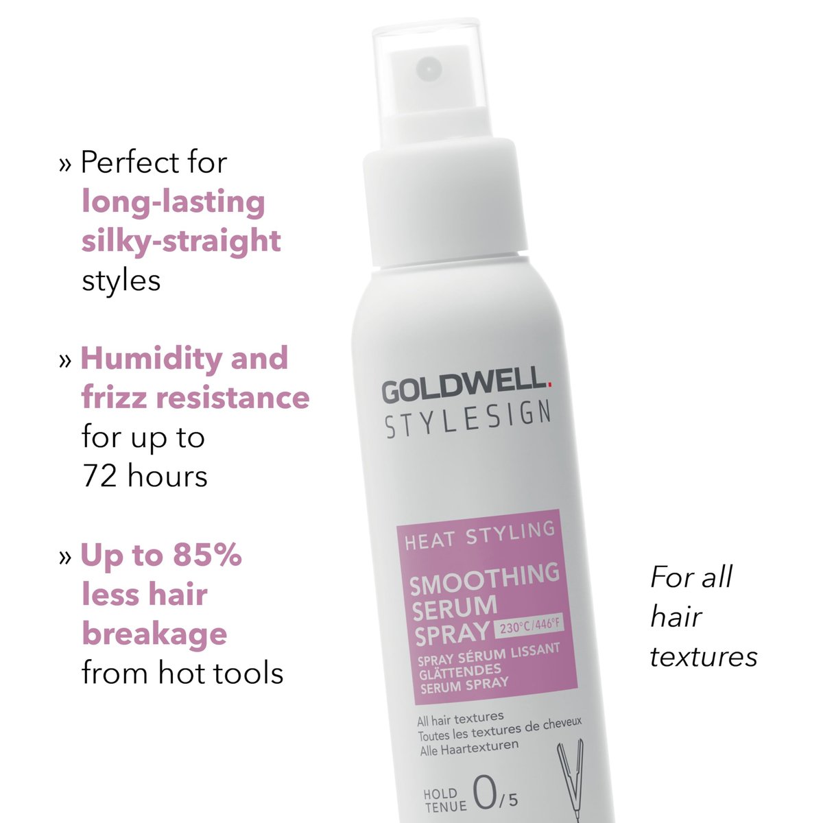 Goldwell StyleSign Smoothing Serum Spray – Frizz Control & Shine for Silky Hair, 3.34 oz Avelisse