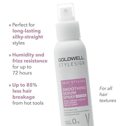 Goldwell StyleSign Smoothing Serum Spray – Frizz Control & Shine for Silky Hair, 3.34 oz Avelisse