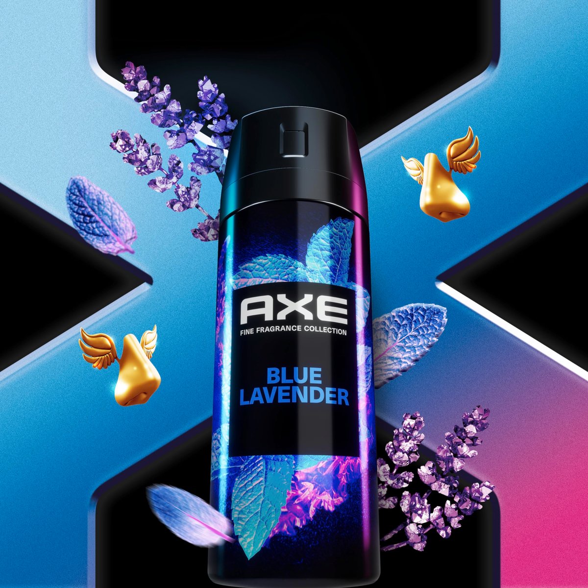 AXE Fine Fragrance Collection Premium Deodorant Body Spray for Men - Variety Pack (Blue Lavender, Aqua Bergamot, Golden Mango, Black Vanilla) - 4 Pack, 4 oz Each, Aluminum Free, 72H Odor Protection Avelisse