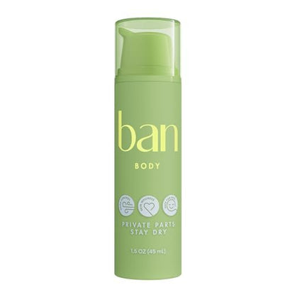 Ban Private Parts Deodorizing Lotion – Non-Toxic Sweat Absorbing Lotion for Sensitive Parts, Aluminum Free & Baking Soda Free, Soothing Aloe & Calendula, Light Scent, 1.5 Oz