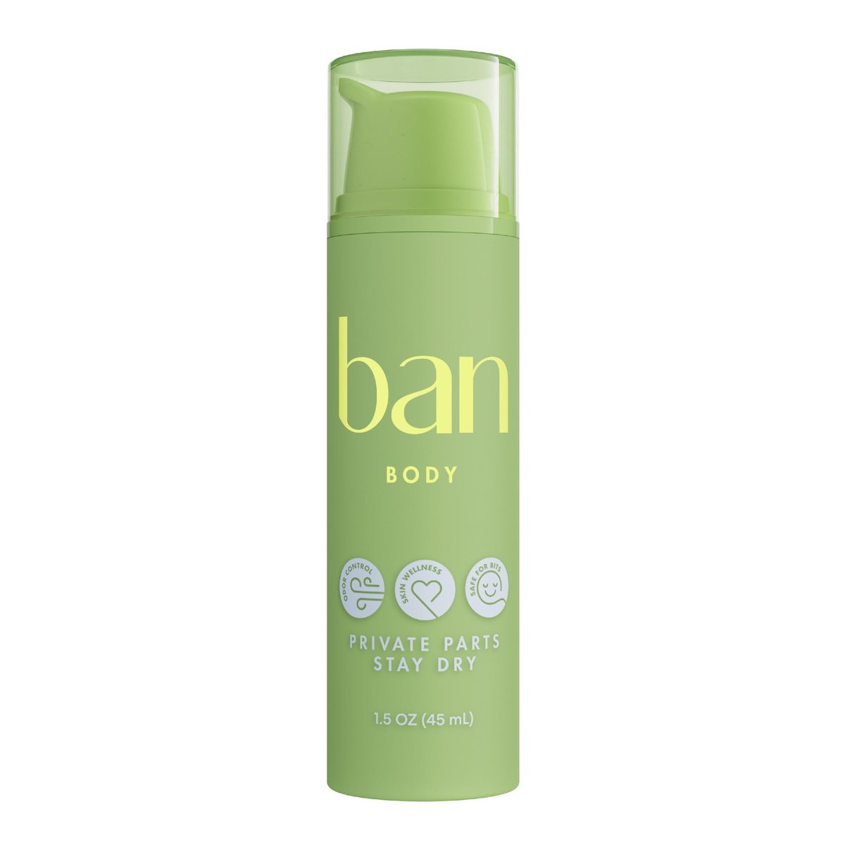 Ban Private Parts Deodorizing Lotion – Non-Toxic Sweat Absorbing Lotion for Sensitive Parts, Aluminum Free & Baking Soda Free, Soothing Aloe & Calendula, Light Scent, 1.5 Oz - görsel 1