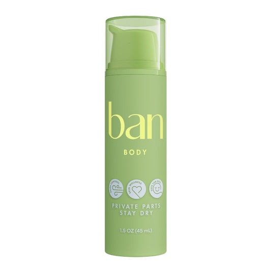 Ban Private Parts Deodorizing Lotion – Non-Toxic Sweat Absorbing Lotion for Sensitive Parts, Aluminum Free & Baking Soda Free, Soothing Aloe & Calendula, Light Scent, 1.5 Oz