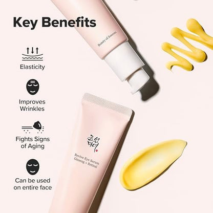 Beauty of Joseon Revive Eye Serum with Retinal, Niacinamide & Peptide – Korean Anti-Aging Eye Cream for Wrinkles & Dark Circles (1.76 oz, 2-Pack)