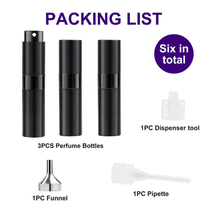 8ML Perfume Travel Refillable Portable Perfume Atomizer Bottle - 2 Pack, Leak-Proof Glass Spray Bottle for Essential Oils, Travel Essentials for Men & Women