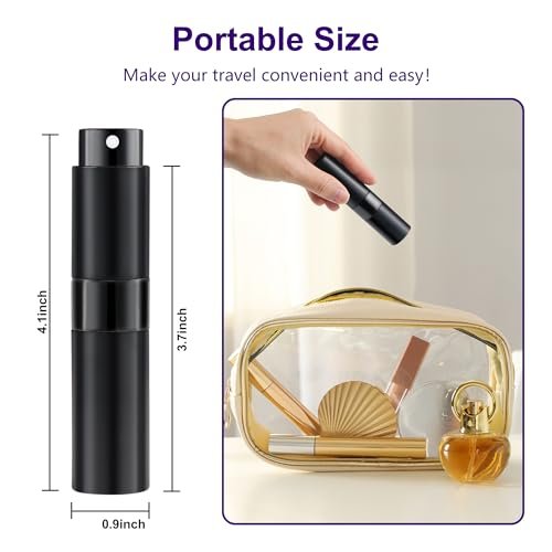 8ML Perfume Travel Refillable Portable Perfume Atomizer Bottle - 2 Pack, Leak-Proof Glass Spray Bottle for Essential Oils, Travel Essentials for Men & Women - görsel 4