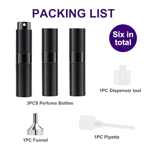 8ML Perfume Travel Refillable Portable Perfume Atomizer Bottle - 2 Pack, Leak-Proof Glass Spray Bottle for Essential Oils, Travel Essentials for Men & Women - görsel 16