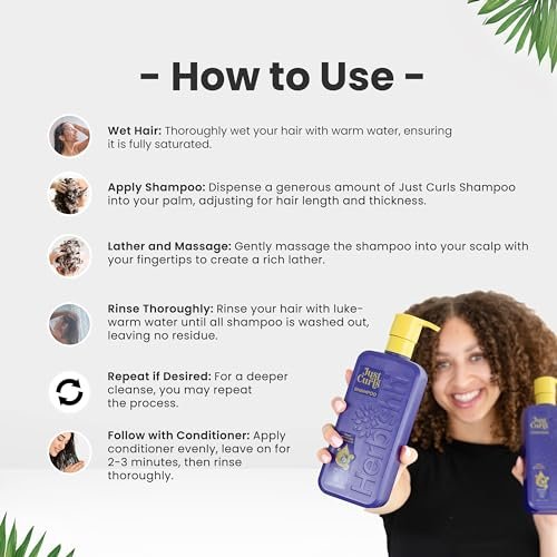 Herbishh Curly Hair Shampoo and Conditioner Set with Deep Conditioner for Women, Men (3 x 16.91 Fl Oz) – Definition for Wavy & Coily Hair, Reduce Frizz, Repair Damaged Dry Hair for All Curl Types Avelisse