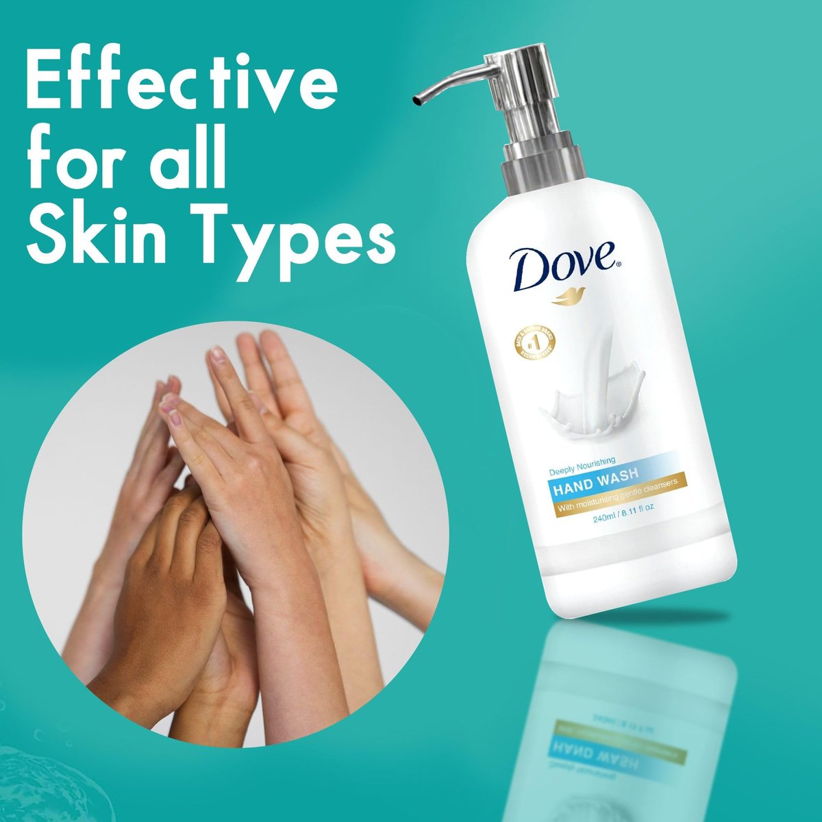 World Amenities Dove Hand Wash - Long Lasting Deep Moisturizer Foam Hand Wash for Sensitive Skin - görsel 9