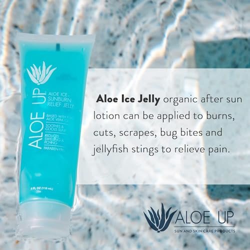 Aloe Up Aloe Vera Gel for Sunburn Relief – Cooling After Sun Jelly for Adults & Kids Face & Body – 96.6% Pure Gel – Reef Friendly, Alcohol & Fragrance Free – 4 Oz – Pack of 2 Avelisse