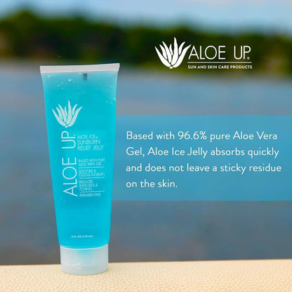 Aloe Up Aloe Vera Gel for Sunburn Relief – Cooling After Sun Jelly for Adults & Kids Face & Body – 96.6% Pure Gel – Reef Friendly, Alcohol & Fragrance Free – 4 Oz – Pack of 2 Avelisse