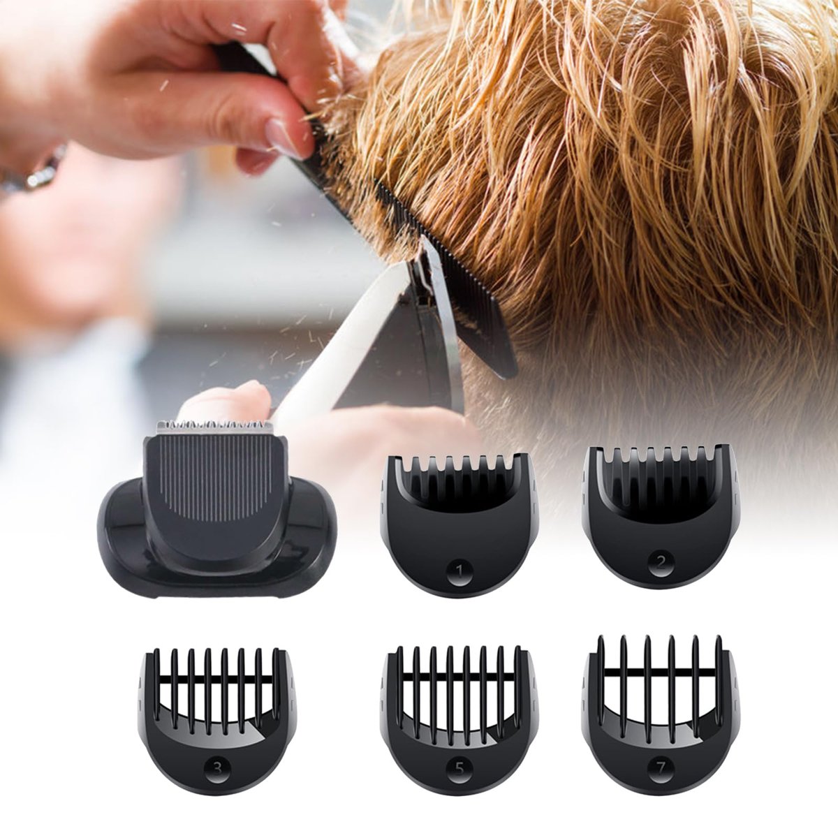 Flylin Beard Trimmer Attachment Compatible with Braun Series 5, 6, 7 Electric Razors – Replacement Shaver Guide Combs 1/2/3/5/7mm Avelisse