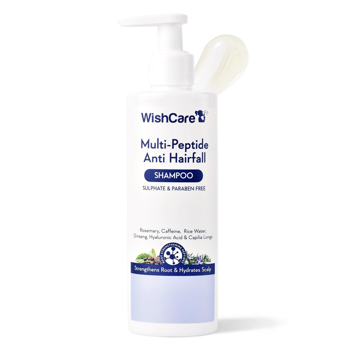 WishCare Multi Peptide Anti Hairfall Shampoo - Rice Water, Rosemary, Capilia Longa, Hyaluronic Acid & Caffeine - 250ml - görsel 2