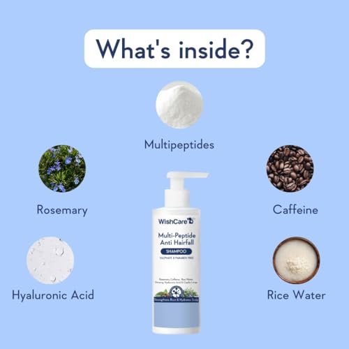 WishCare Multi Peptide Anti Hairfall Shampoo - Rice Water, Rosemary, Capilia Longa, Hyaluronic Acid & Caffeine - 250ml - görsel 7