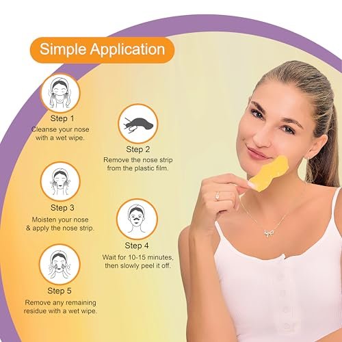 DR.RASHEL Vitamin C Nose Pore Strips – Instant & Painless Blackhead Removal, Deep Purifying, 20 Count (10 Strips + 10 Wipes) - görsel 10