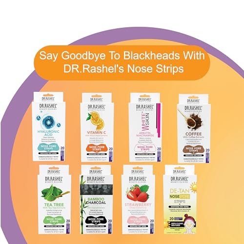 DR.RASHEL Vitamin C Nose Pore Strips – Instant & Painless Blackhead Removal, Deep Purifying, 20 Count (10 Strips + 10 Wipes) - görsel 14