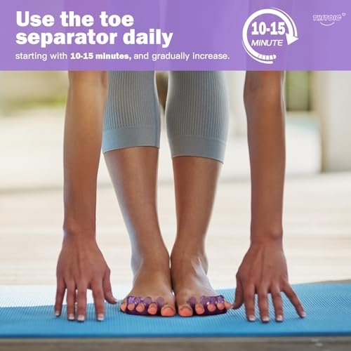 Toe Separators for Women - Pedicure Toe Spacers & Spreaders for Nail Painting, Yoga & Relaxation - Gel Silicone Toe Separators for Toenail Polish (2 Pairs, Blue & Purple) - görsel 10