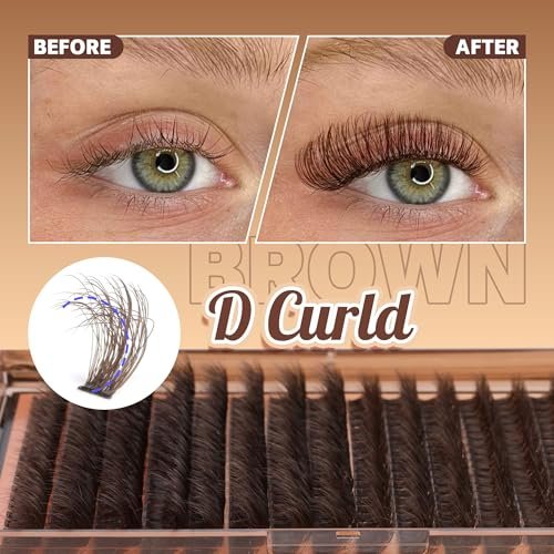 Brown Lash Clusters 320 Pcs DIY Lash Extension Kit – Natural Look Cluster Lashes D 8-16 mm Mixed with Lash Bond and Seal, Tweezer for Home Use Avelisse