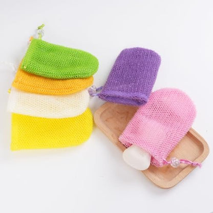 6 Pack Mesh Soap Bags for Bar Soap - Hangable Nylon Soap Pouch with Drawstring, Colorful Soap Saver Bags for Shower, 3.9 x 6 Inches