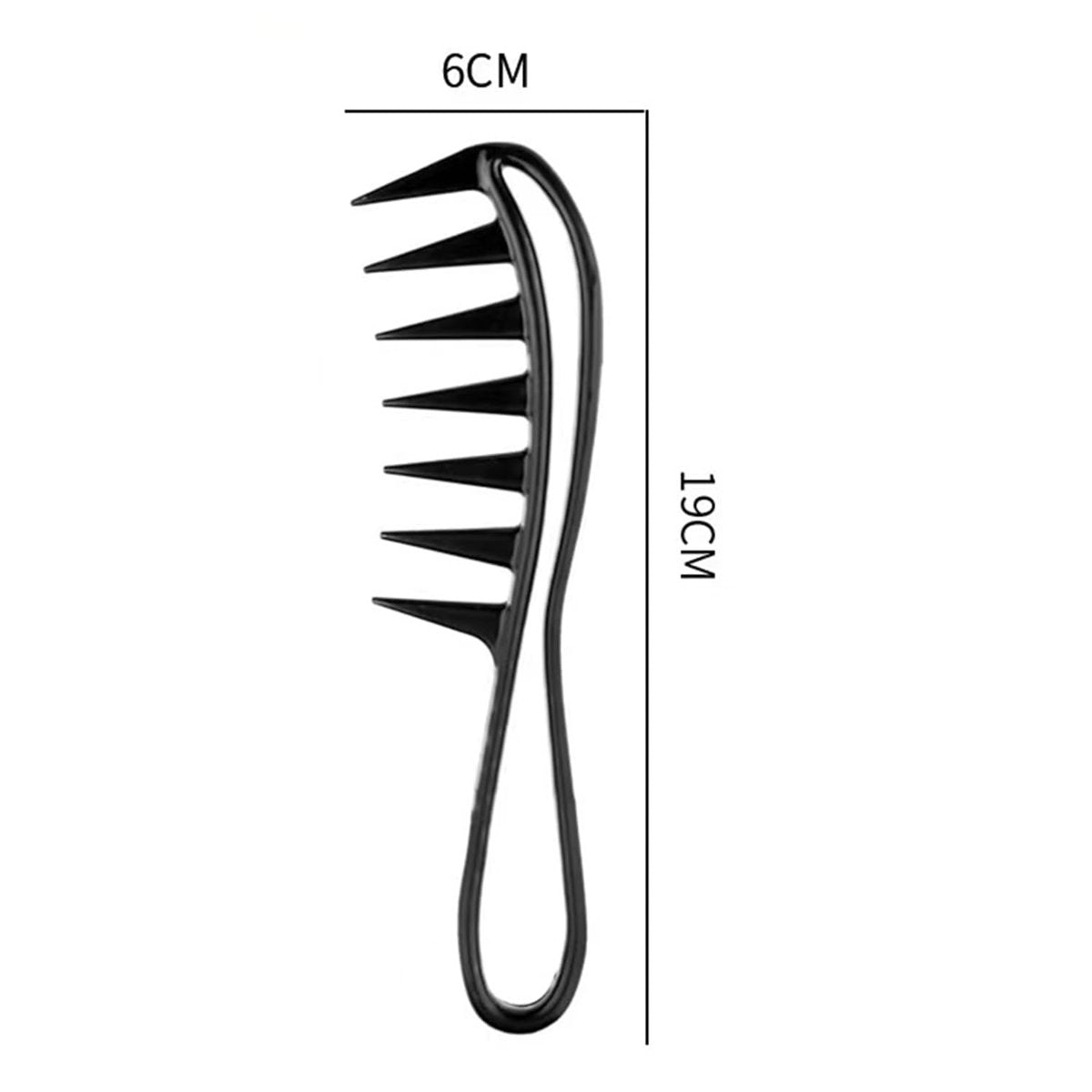 Dladhict 2-Pack Wide Tooth Comb for Wet Curly Wavy Thick Long Hair - Premium Plastic Grip for Wigs, Barber Salon - Large Shark Teeth Anti-Static Hair Combs for Men Women (Black, Grey) - görsel 3