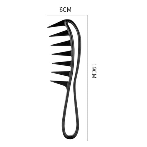 Dladhict 2-Pack Wide Tooth Comb for Wet Curly Wavy Thick Long Hair - Premium Plastic Grip for Wigs, Barber Salon - Large Shark Teeth Anti-Static Hair Combs for Men Women (Black, Grey) - görsel 4