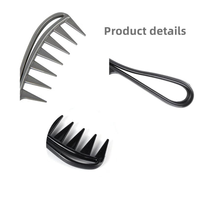 Dladhict 2-Pack Wide Tooth Comb for Wet Curly Wavy Thick Long Hair - Premium Plastic Grip for Wigs, Barber Salon - Large Shark Teeth Anti-Static Hair Combs for Men Women (Black, Grey)