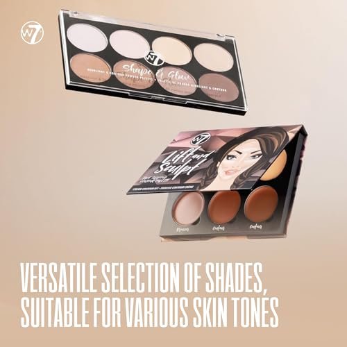 W7 Lift & Sculpt, Shape & Glow Set - 2 Full-Size Face Palettes - Cream Contour & Powder Duo - görsel 8