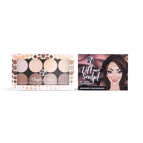 W7 Lift & Sculpt, Shape & Glow Set - 2 Full-Size Face Palettes - Cream Contour & Powder Duo - görsel 2