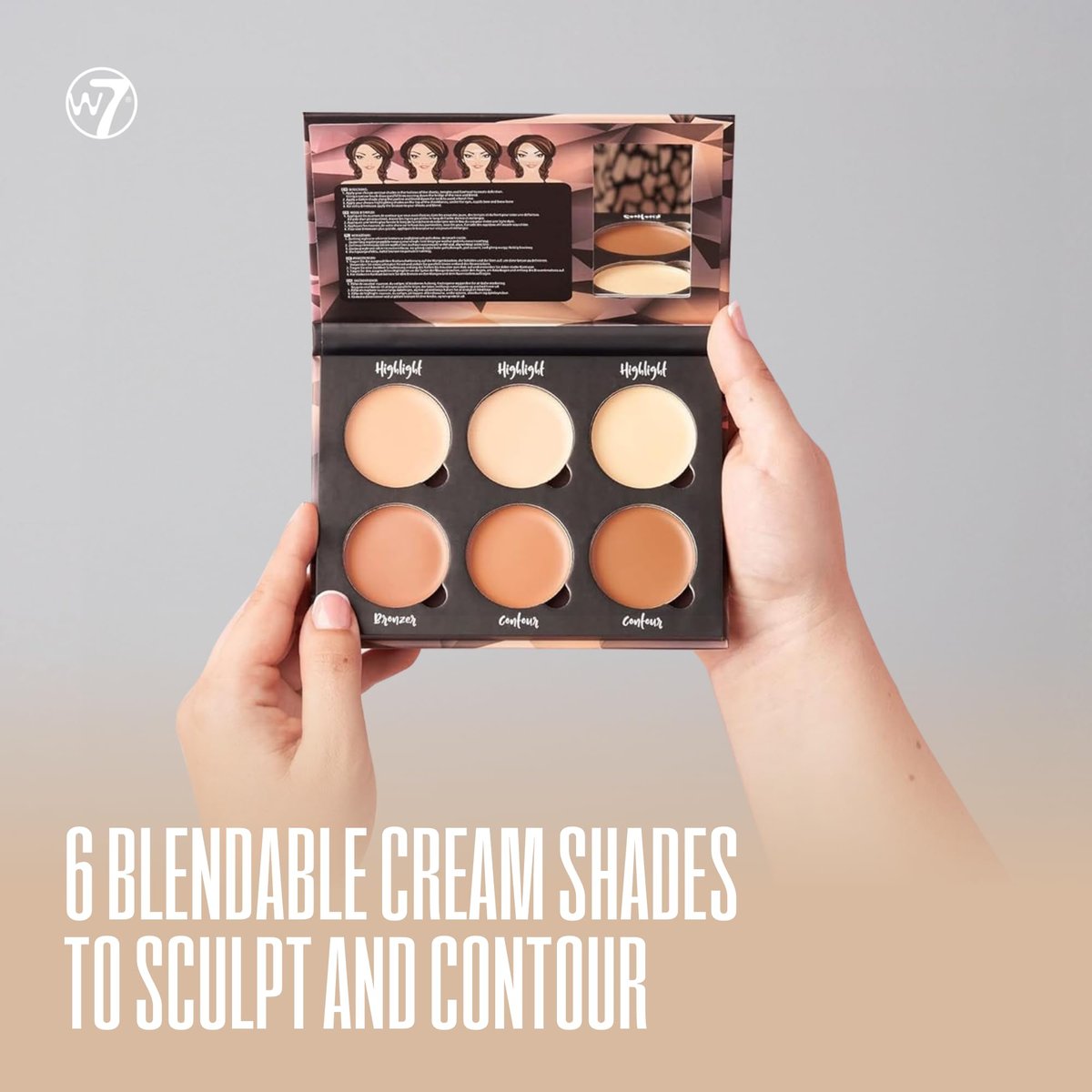 W7 Lift & Sculpt, Shape & Glow Set - 2 Full-Size Face Palettes - Cream Contour & Powder Duo - görsel 11