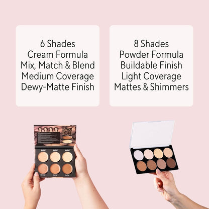W7 Lift & Sculpt, Shape & Glow Set - 2 Full-Size Face Palettes - Cream Contour & Powder Duo