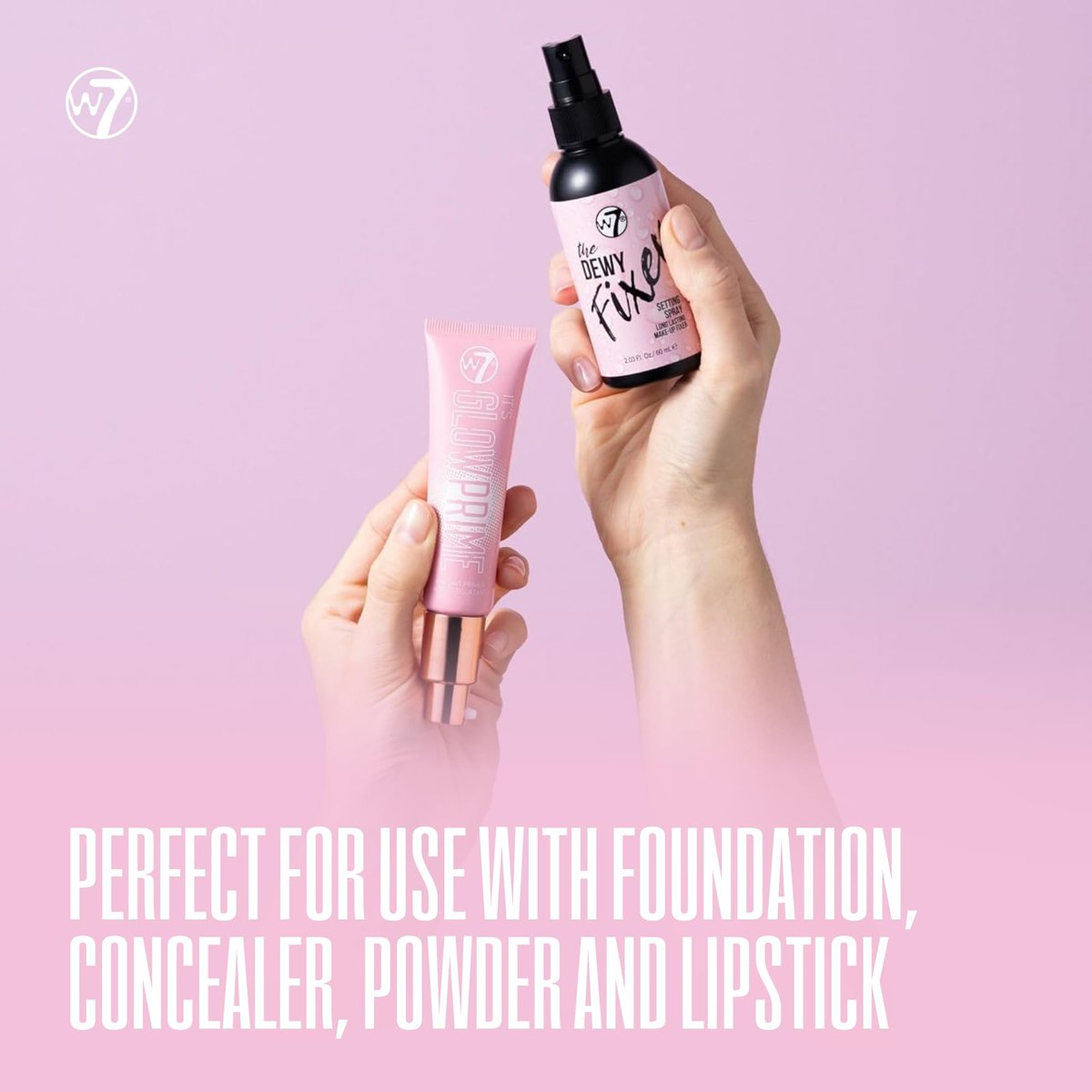 W7 The Fixer Glow Set - Makeup Primer & Setting Spray Duo for Radiant, Dewy Finish - Golden Sheer Coverage, Lightweight & Non-Sticky - görsel 7